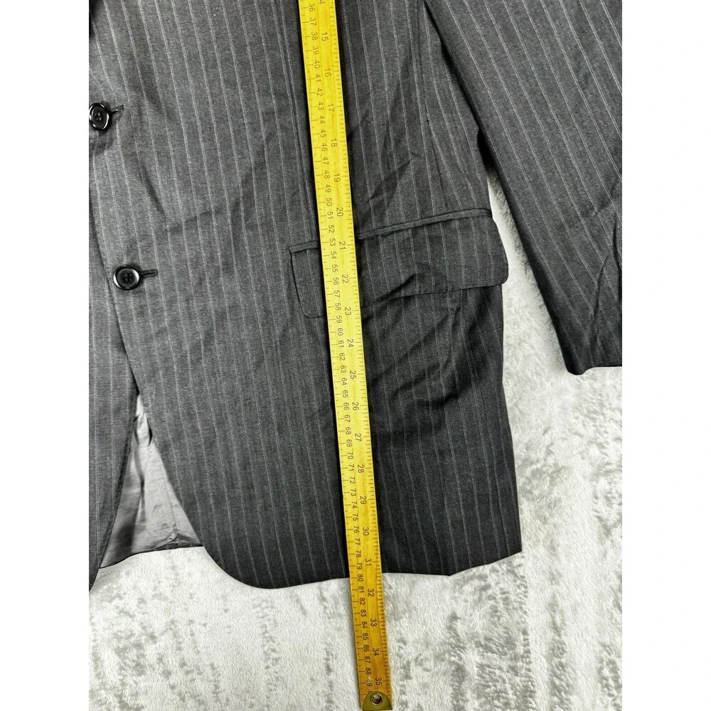 Canali Mens 38R Gray Pinstripe Wool Suit Blazer Jacket Made in Italy luxury